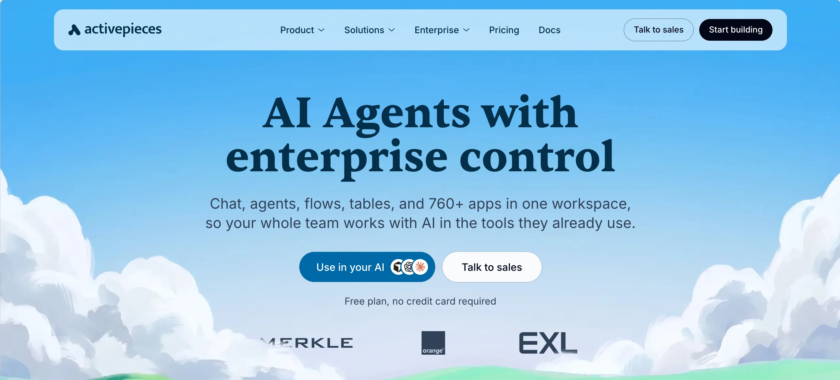 Activepieces landing page