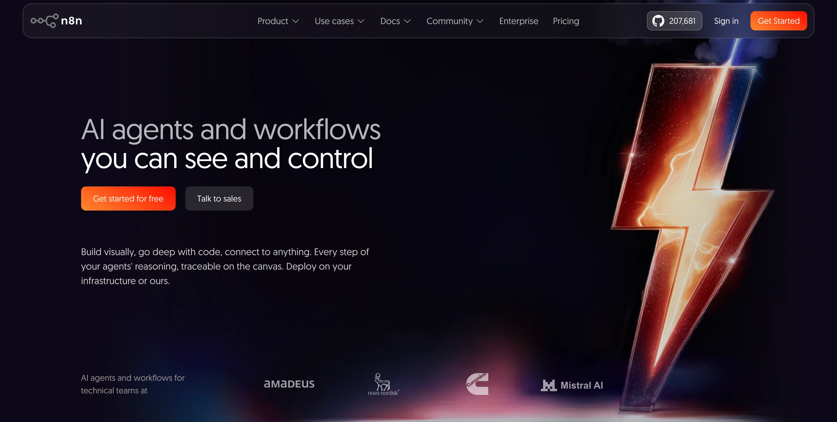 n8n landing page